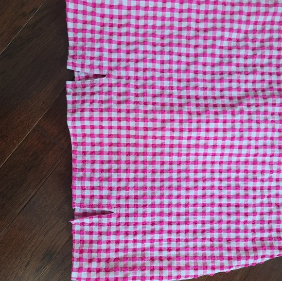 ASOS Pink & White Gingham Mini Dress 14 - Picture 3 of 4
